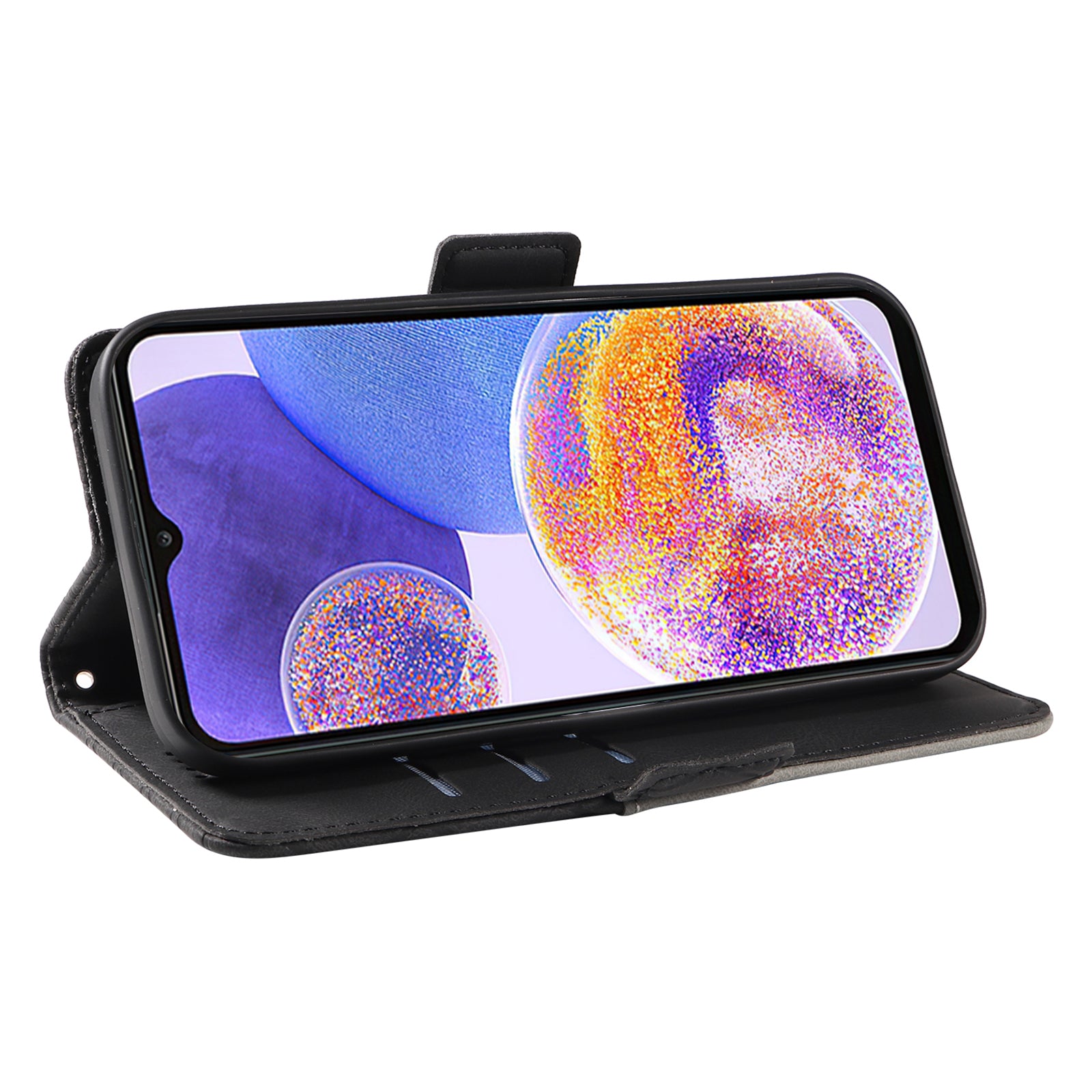 Mobiltelefoncover til Samsung Galaxy A33 5G farve splejsning Rhombus præget læder stativ pung etui Mobiltelefoncover til Samsung Galaxy A33 5G farve splejsning Rhombus præget læder stativ pung etui